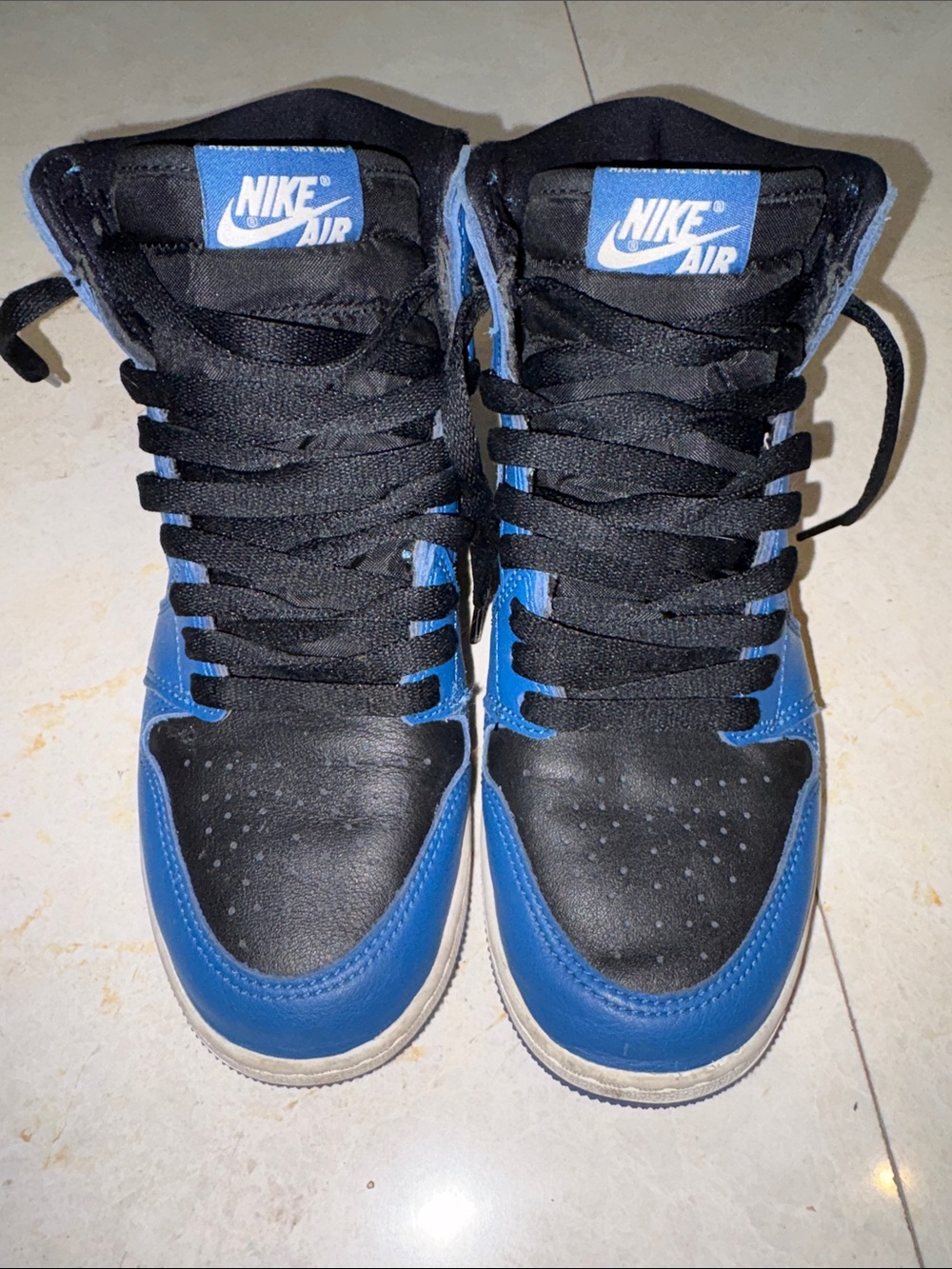 Nike Kids High-Top Sneakers in Black and Blue